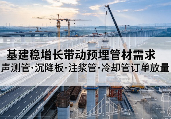 都安基建稳增长带动预埋监测管材需求，声测管、沉降板、注浆管订单持续放量
